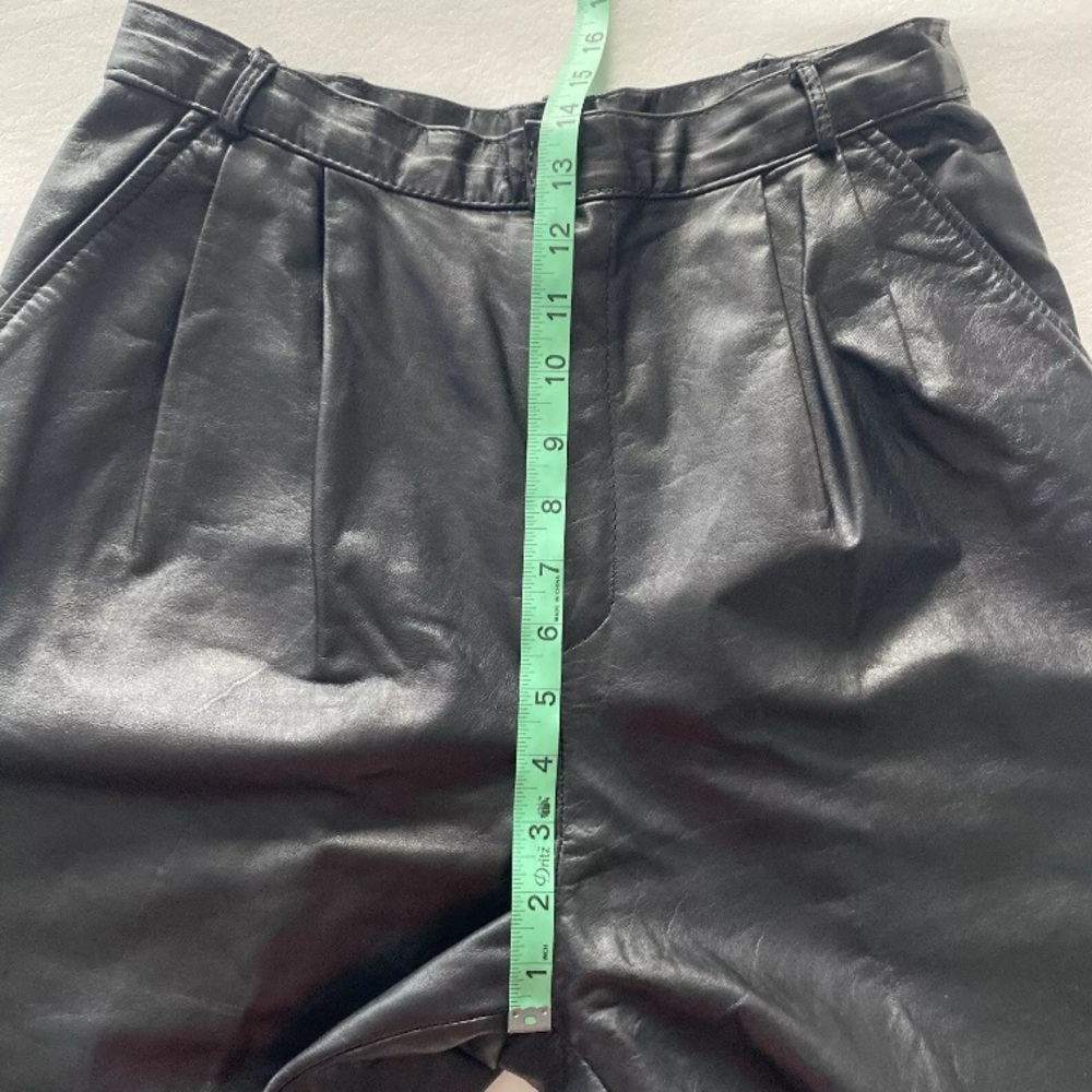 Vintage 80’s Women’s 11/12 Leather‎ Pleated Pants - Picture 6 of 16